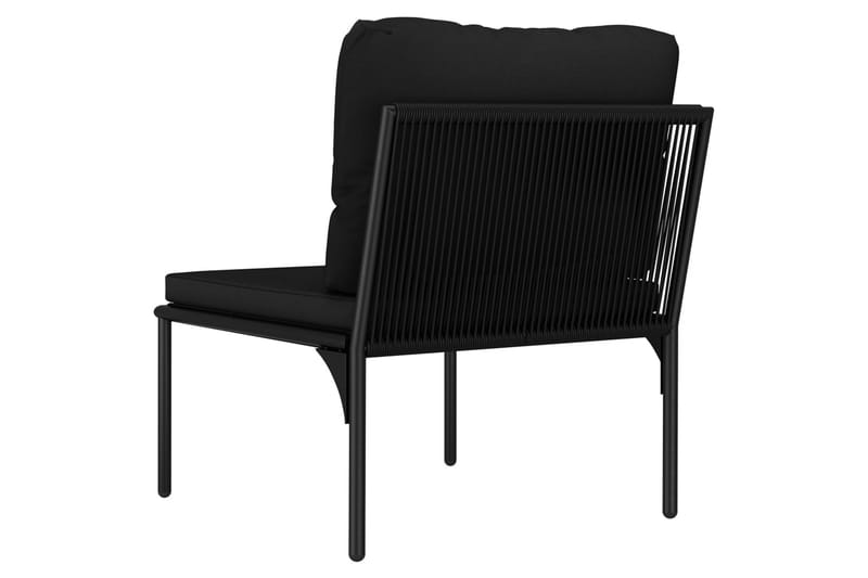 Haveloungesæt 3 Dele Med Hynder Pvc Sort - Sort - Havemøbler - Loungemøbler - Loungesæt