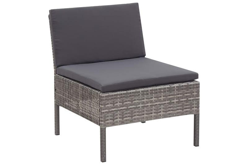 Haveloungesæt 3 Dele med Hynder Polyrattan Grå - Grå - Havemøbler - Loungemøbler - Loungesæt
