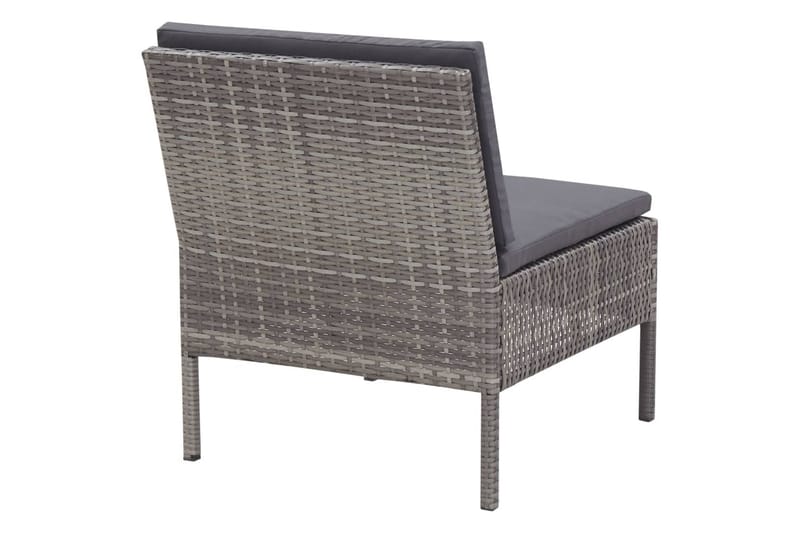 Haveloungesæt 3 Dele med Hynder Polyrattan Grå - Grå - Havemøbler - Loungemøbler - Loungesæt