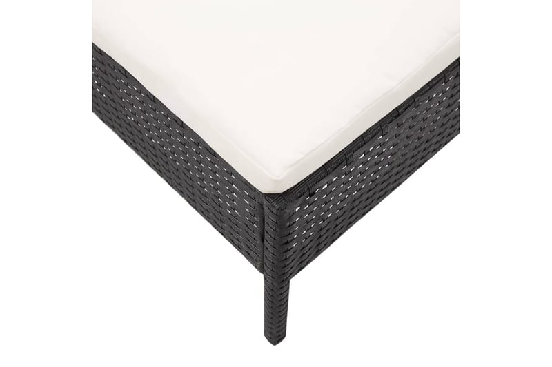 Haveloungesæt 3 Dele med Hynder Polyrattan Sort - Sort - Havemøbler - Loungemøbler - Loungesæt