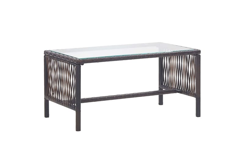 haveloungesæt 4 dele med hynde polyrattan brun - Brun - Havemøbler - Loungemøbler - Loungesæt
