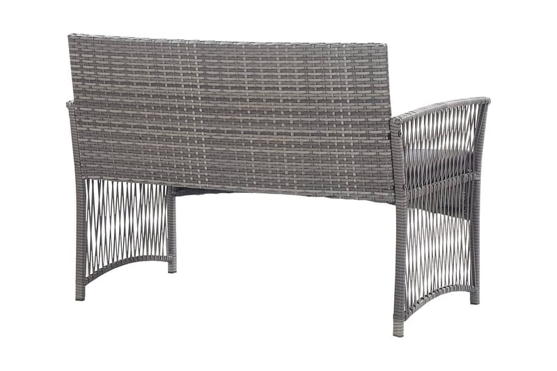 Haveloungesæt 4 Dele Med Hynde Polyrattan Antracitgrå - Grå - Havemøbler - Loungemøbler - Loungesæt