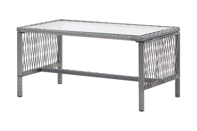 Haveloungesæt 4 Dele Med Hynde Polyrattan Antracitgrå - Grå - Havemøbler - Loungemøbler - Loungesæt