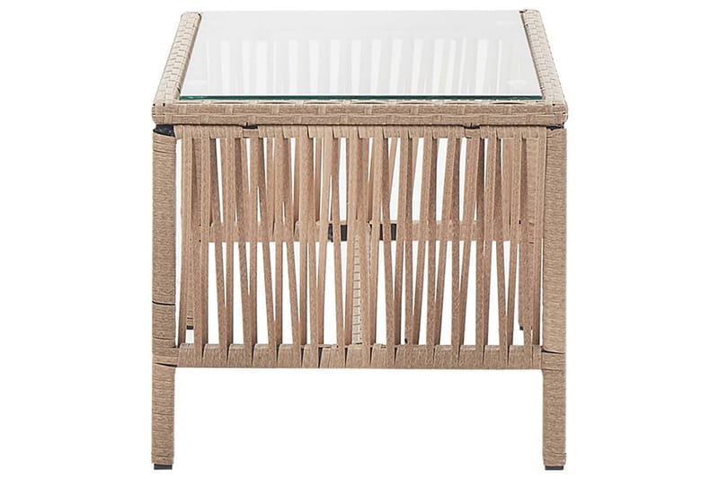 Haveloungesæt 4 Dele Med Hynde Polyrattan Beige - Beige - Havemøbler - Loungemøbler - Loungesæt