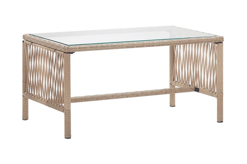 Haveloungesæt 4 Dele Med Hynde Polyrattan Beige - Beige - Havemøbler - Loungemøbler - Loungesæt