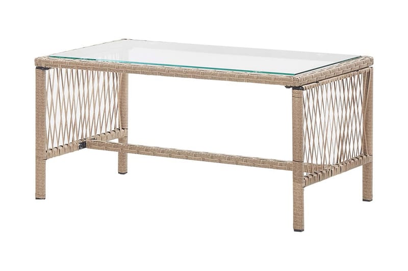 Haveloungesæt 4 Dele Med Hynde Polyrattan Beige - Beige - Havemøbler - Loungemøbler - Loungesæt