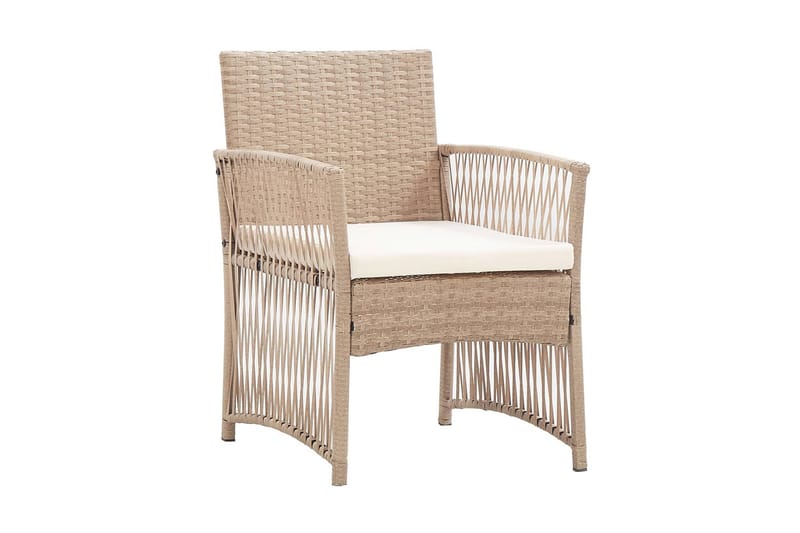 Haveloungesæt 4 Dele Med Hynde Polyrattan Beige - Beige - Havemøbler - Loungemøbler - Loungesæt