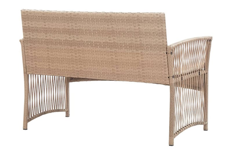Haveloungesæt 4 Dele Med Hynde Polyrattan Beige - Beige - Havemøbler - Loungemøbler - Loungesæt
