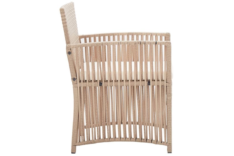 Haveloungesæt 4 Dele Med Hynde Polyrattan Beige - Beige - Havemøbler - Loungemøbler - Loungesæt
