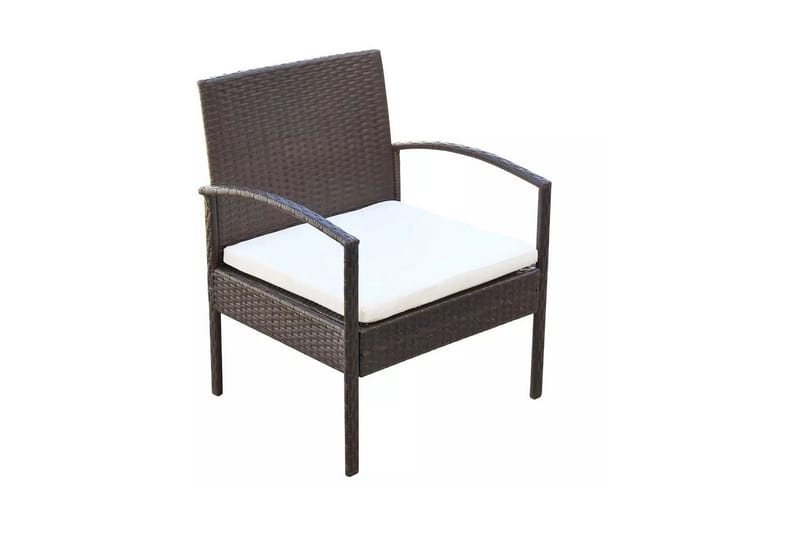 Haveloungesæt 4 Dele Med Hynder Polyrattan Brun - Brun - Havemøbler - Loungemøbler - Loungesæt