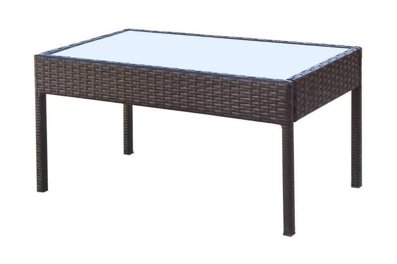 Haveloungesæt 4 Dele Med Hynder Polyrattan Brun - Brun - Havemøbler - Loungemøbler - Loungesæt