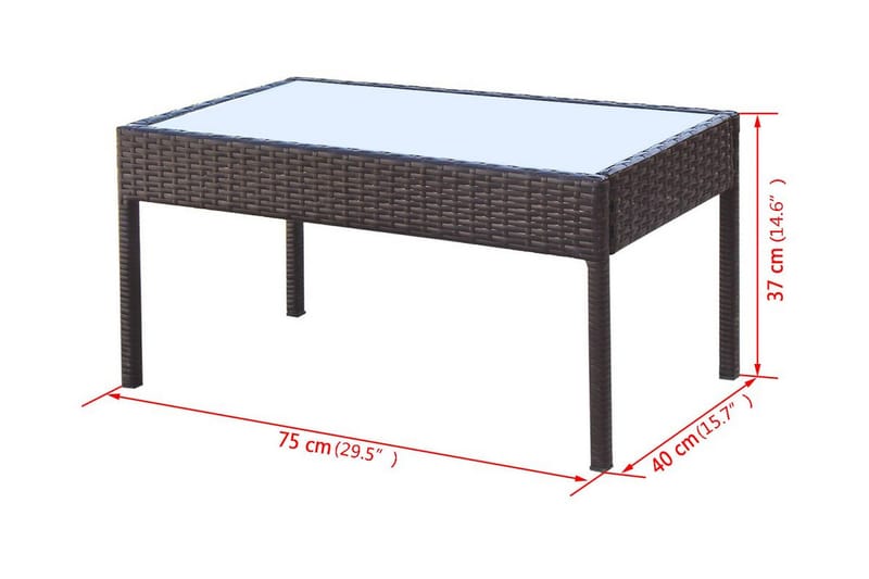 Haveloungesæt 4 Dele Med Hynder Polyrattan Brun - Brun - Havemøbler - Loungemøbler - Loungesæt