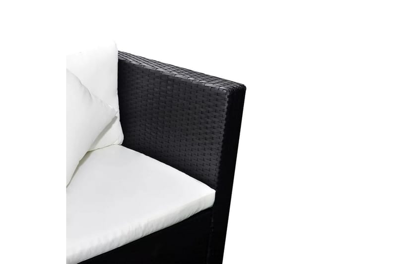 Haveloungesæt 4 Dele Med Hynder Polyrattan Sort - Sort - Havemøbler - Loungemøbler - Loungesæt