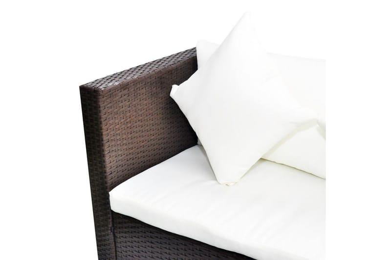Haveloungesæt 4 Dele Med Hynder Polyrattan Brun - Brun - Havemøbler - Loungemøbler - Loungesæt