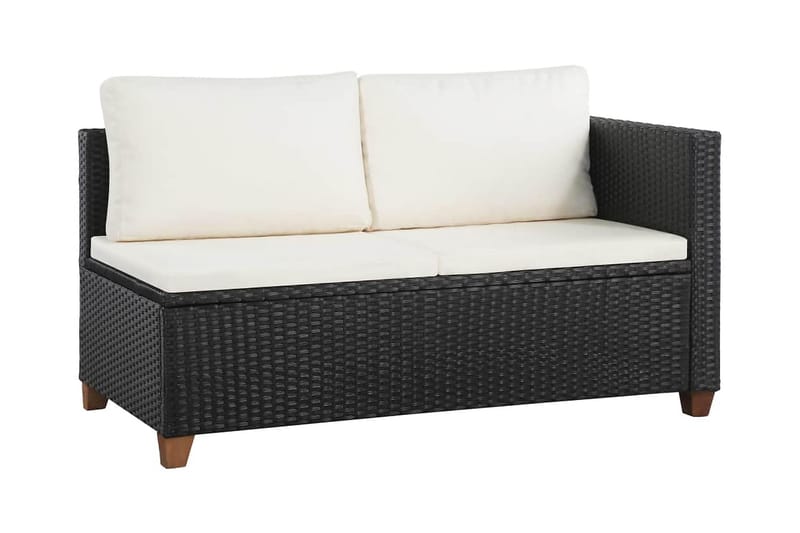 Haveloungesæt 4 Dele Med Hynder Polyrattan Sort - Sort - Havemøbler - Loungemøbler - Loungesæt
