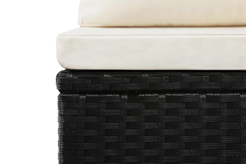 Haveloungesæt 4 Dele Med Hynder Polyrattan Sort - Sort - Havemøbler - Loungemøbler - Loungesæt