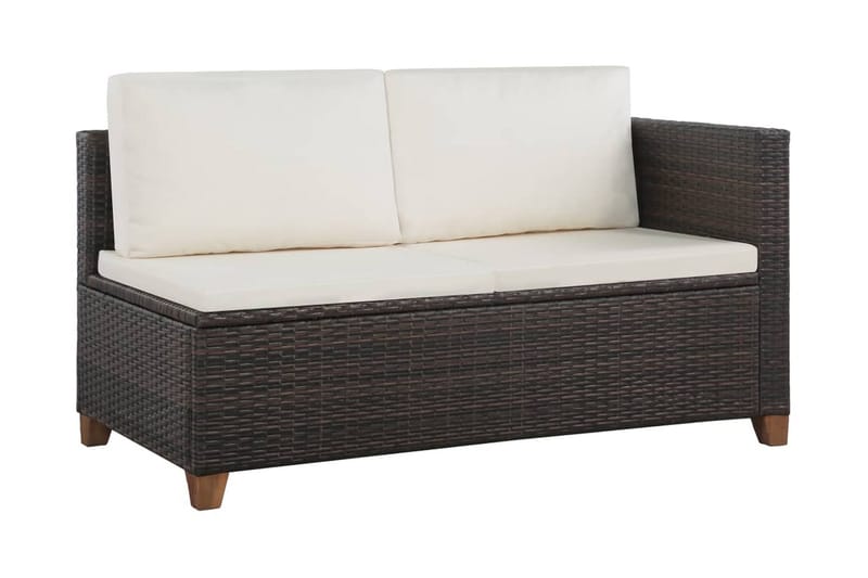 Haveloungesæt 4 Dele Med Hynder Polyrattan Brun - Brun - Havemøbler - Loungemøbler - Loungesæt
