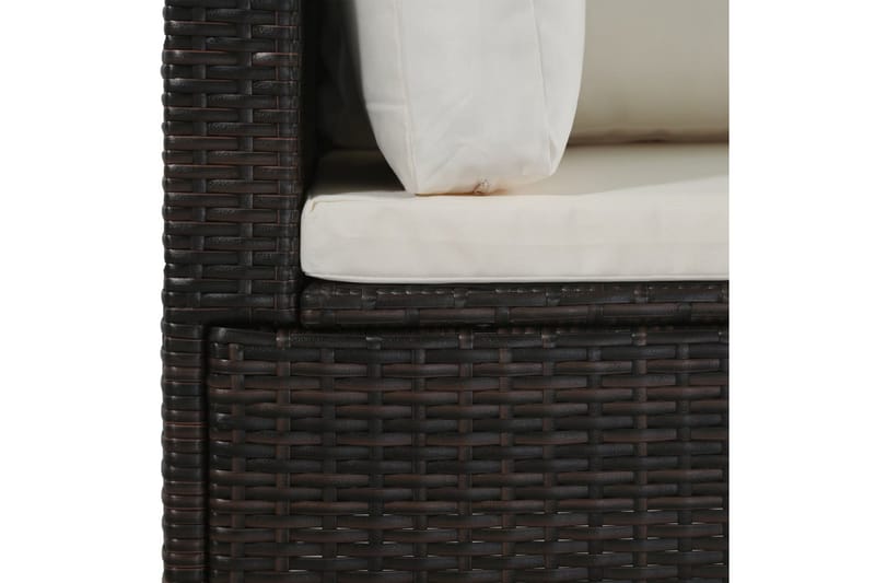 Haveloungesæt 4 Dele Med Hynder Polyrattan Brun - Brun - Havemøbler - Loungemøbler - Loungesæt