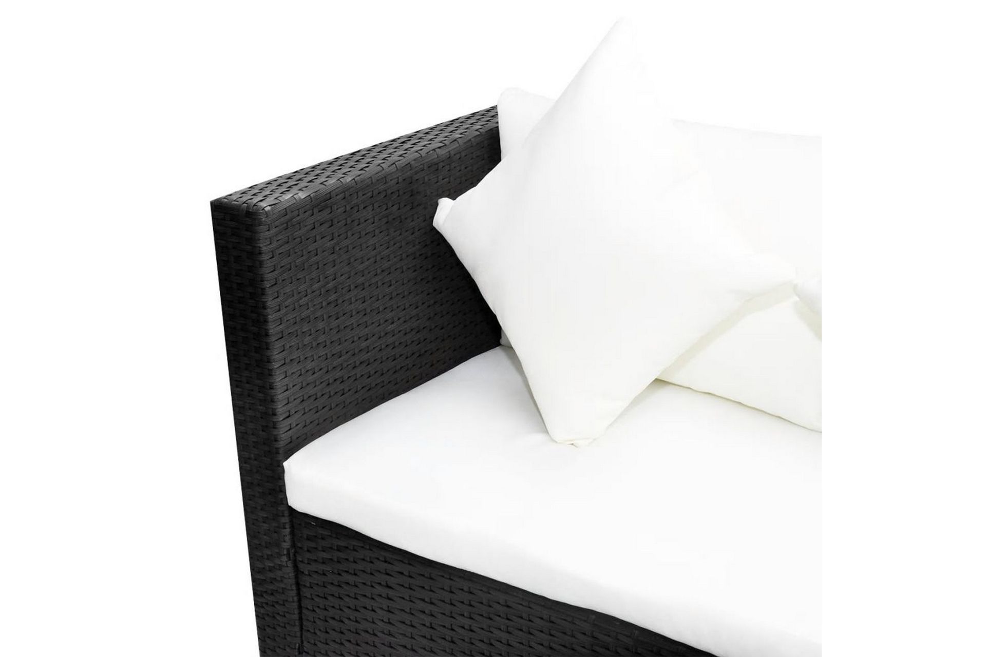 Haveloungesæt 4 Dele Med Hynder Polyrattan Sort - Sort - Havemøbler - Loungemøbler - Loungesæt