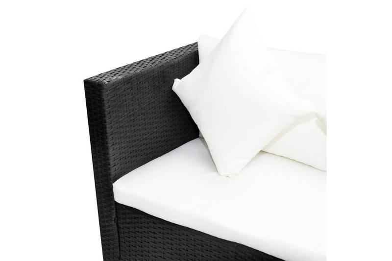 Haveloungesæt 4 Dele Med Hynder Polyrattan Sort - Sort - Havemøbler - Loungemøbler - Loungesæt