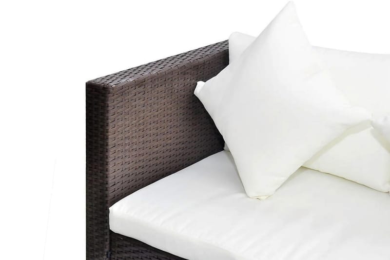 Haveloungesæt 4 Dele Med Hynder Polyrattan Brun - Brun - Havemøbler - Loungemøbler - Loungesæt