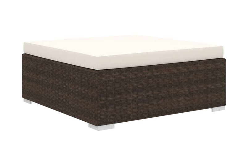 Haveloungesæt 4 dele med hynder polyrattan brun - Brun - Havemøbler - Loungemøbler - Loungesæt
