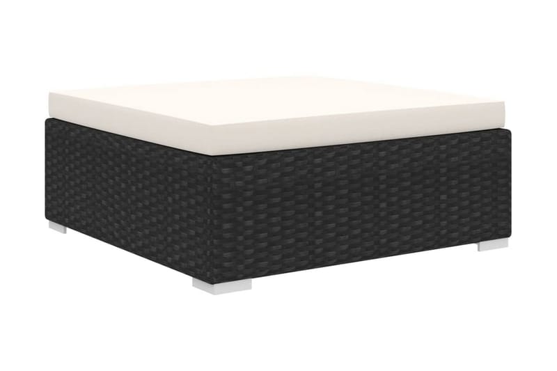 Haveloungesæt 4 dele med hynder polyrattan sort - Sort - Havemøbler - Loungemøbler - Loungesæt