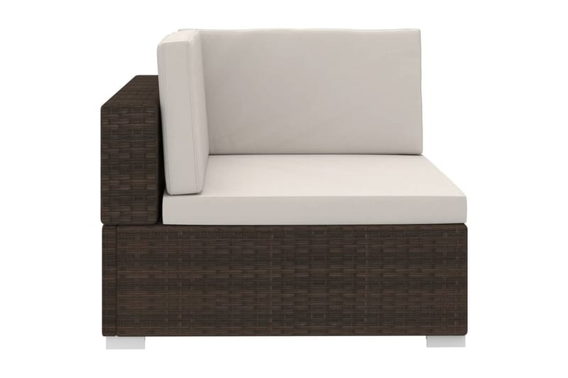 haveloungesæt 4 dele med hynder polyrattan brun - Brun - Havemøbler - Loungemøbler - Loungesæt
