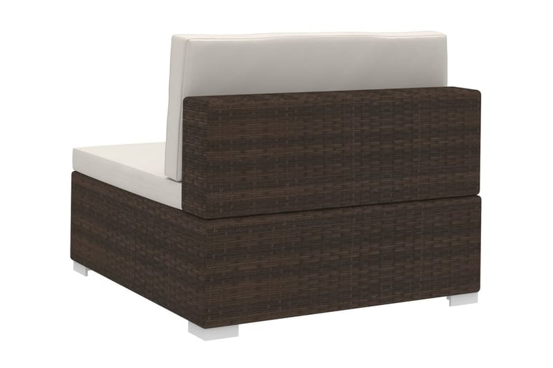 haveloungesæt 4 dele med hynder polyrattan brun - Brun - Havemøbler - Loungemøbler - Loungesæt