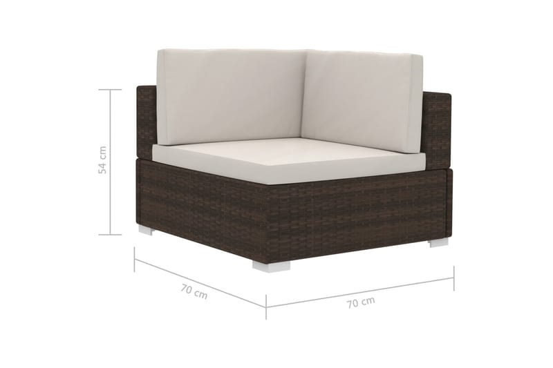 haveloungesæt 4 dele med hynder polyrattan brun - Brun - Havemøbler - Loungemøbler - Loungesæt