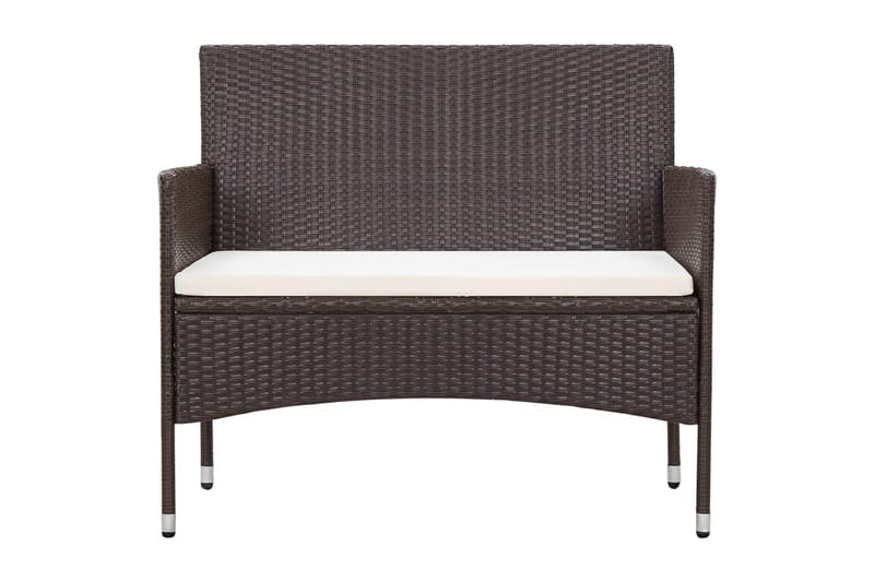 Haveloungesæt 4 Dele med Hynder Polyrattan Brun - Brun - Havemøbler - Loungemøbler - Loungesæt