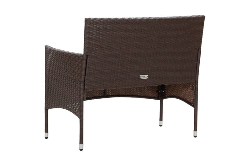 Haveloungesæt 4 Dele med Hynder Polyrattan Brun - Brun - Havemøbler - Loungemøbler - Loungesæt