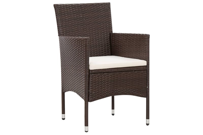 Haveloungesæt 4 Dele Med Hynder Polyrattan Brun - Brun - Havemøbler - Loungemøbler - Loungesæt
