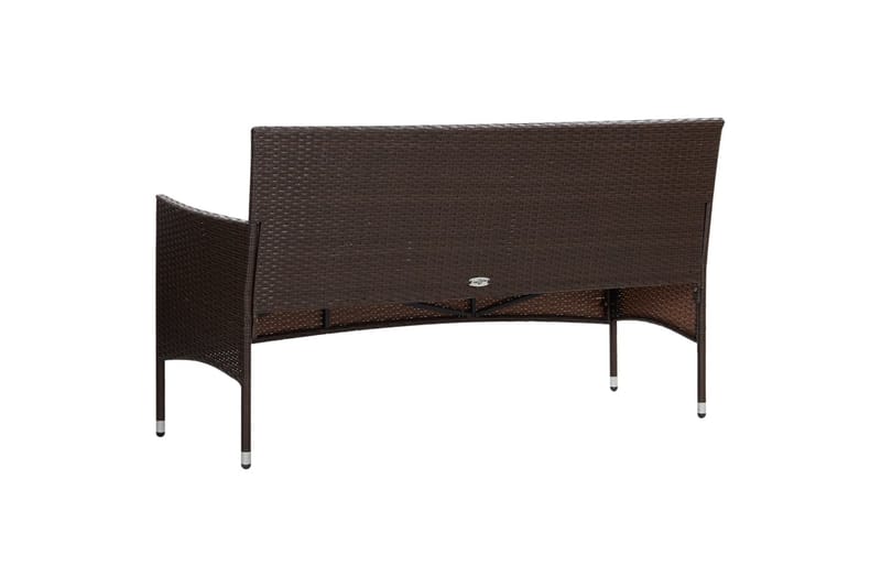 Haveloungesæt 4 Dele Med Hynder Polyrattan Brun - Brun - Havemøbler - Loungemøbler - Loungesæt