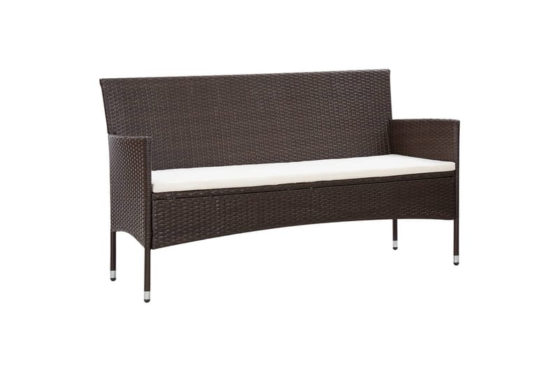 Haveloungesæt 4 Dele Med Hynder Polyrattan Brun - Brun - Havemøbler - Loungemøbler - Loungesæt