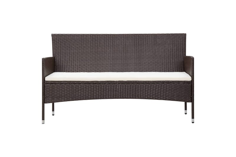 Haveloungesæt 4 Dele Med Hynder Polyrattan Brun - Brun - Havemøbler - Loungemøbler - Loungesæt