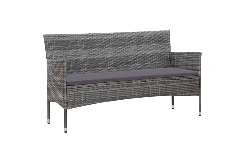 Haveloungesæt 4 Dele Med Hynder Polyrattan Grå - Grå - Havemøbler - Loungemøbler - Loungesæt