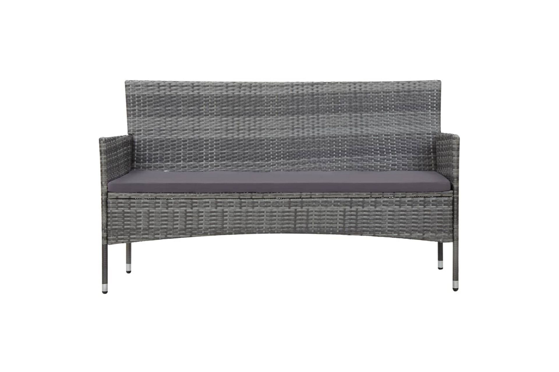 Haveloungesæt 4 Dele Med Hynder Polyrattan Grå - Grå - Havemøbler - Loungemøbler - Loungesæt