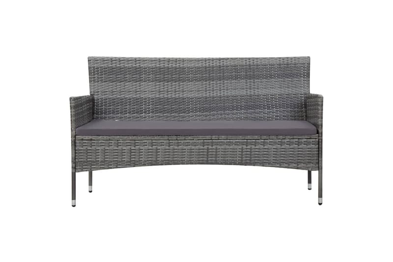 Haveloungesæt 4 Dele Med Hynder Polyrattan Grå - Grå - Havemøbler - Loungemøbler - Loungesæt