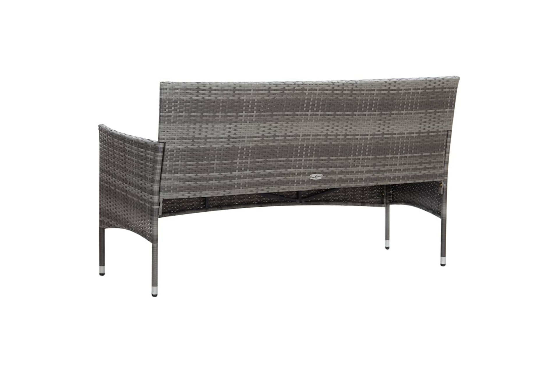 Haveloungesæt 4 Dele Med Hynder Polyrattan Grå - Grå - Havemøbler - Loungemøbler - Loungesæt