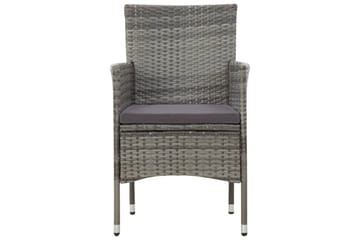 Haveloungesæt 4 Dele Med Hynder Polyrattan Grå - Grå - Havemøbler - Loungemøbler - Loungesæt