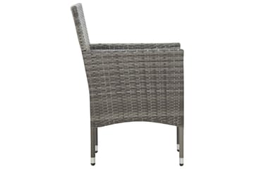Haveloungesæt 4 Dele Med Hynder Polyrattan Grå - Grå - Havemøbler - Loungemøbler - Loungesæt