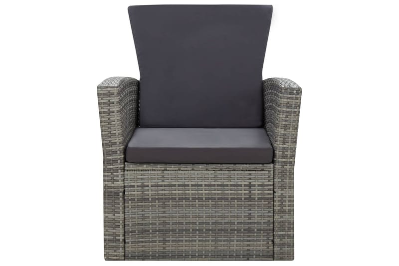 Haveloungesæt 4 Dele Med Hynder Polyrattan Grå - Grå - Havemøbler - Loungemøbler - Loungesæt