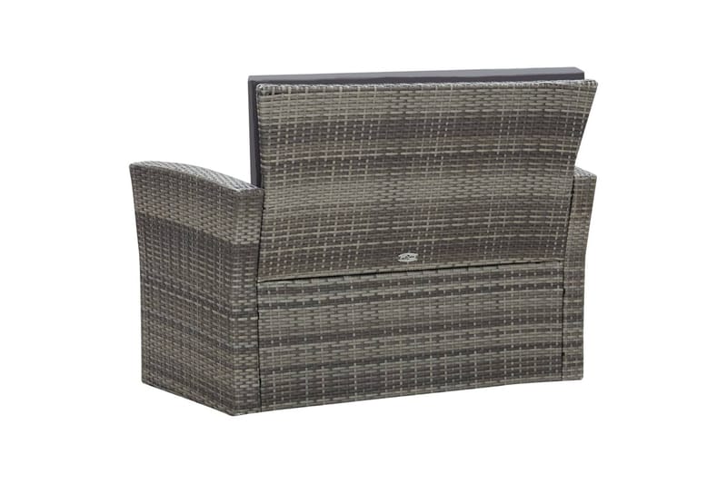 Haveloungesæt 4 Dele Med Hynder Polyrattan Grå - Grå - Havemøbler - Loungemøbler - Loungesæt