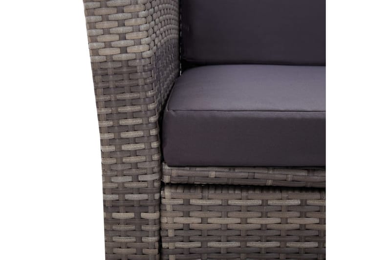 Haveloungesæt 4 Dele Med Hynder Polyrattan Grå - Grå - Havemøbler - Loungemøbler - Loungesæt