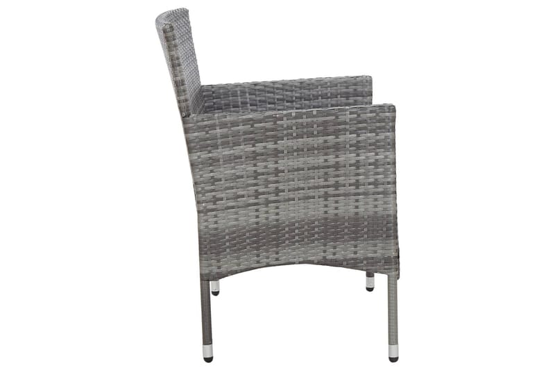 Haveloungesæt 4 Dele med Hynder Polyrattan Grå - Grå - Havemøbler - Loungemøbler - Loungesæt