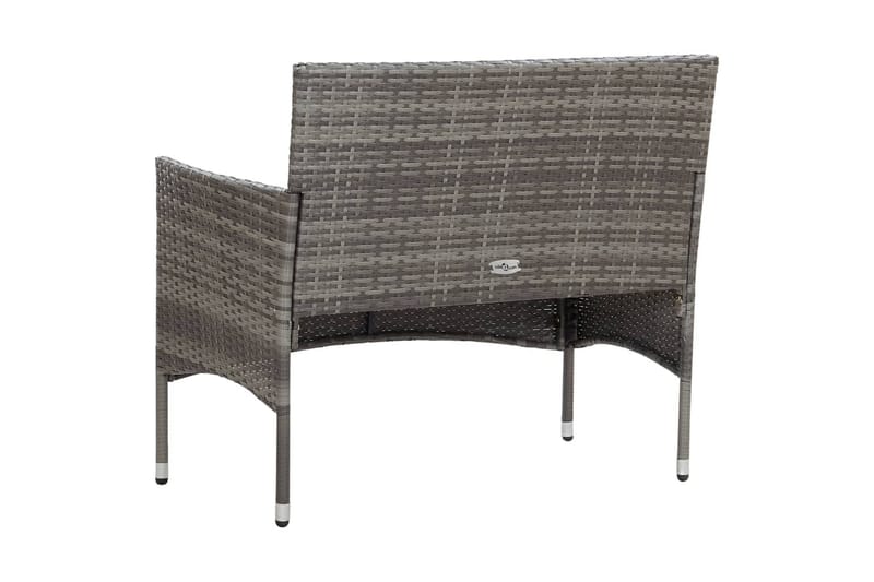 Haveloungesæt 4 Dele med Hynder Polyrattan Grå - Grå - Havemøbler - Loungemøbler - Loungesæt