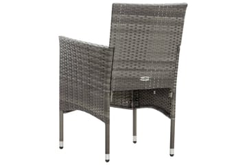 Haveloungesæt 4 Dele Med Hynder Polyrattan Grå - Grå - Havemøbler - Loungemøbler - Loungesæt