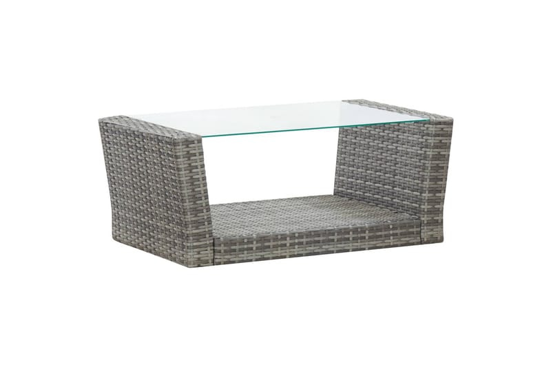 Haveloungesæt 4 Dele Med Hynder Polyrattan Grå - Grå - Havemøbler - Loungemøbler - Loungesæt