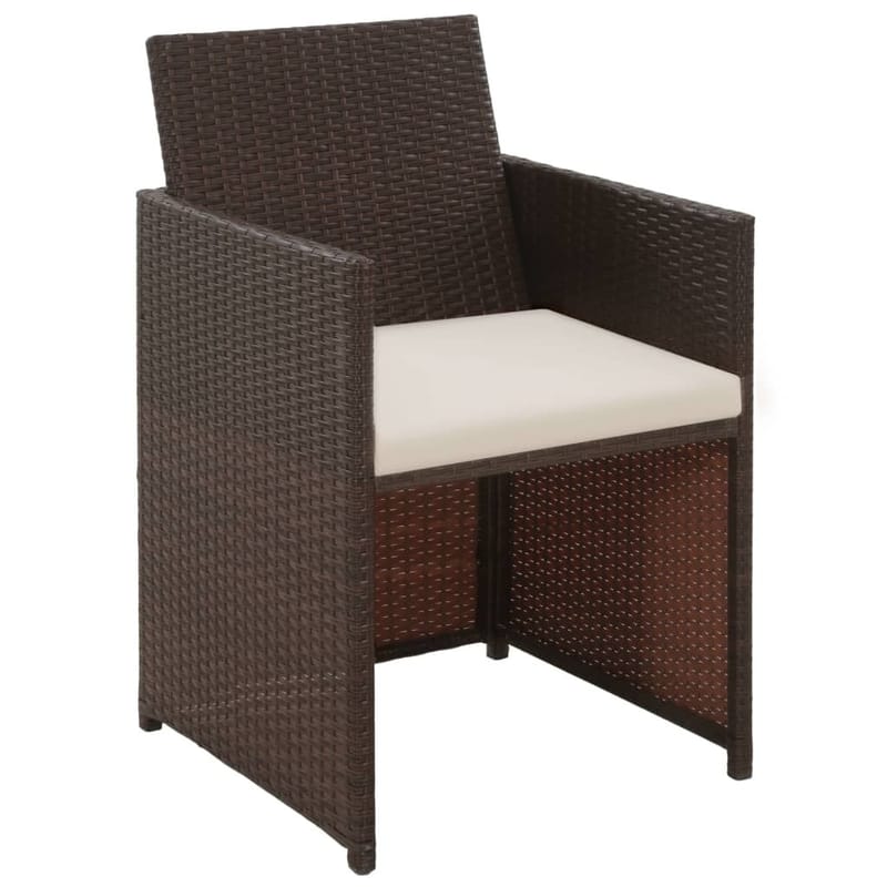 Haveloungesæt 4 Dele Med Hynder Polyrattan Brun - Brun - Havemøbler - Loungemøbler - Loungesæt